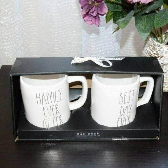 NWT Rae Dunn by Magenta Wedding Ceramic Mug Set - Picture 2 of 2